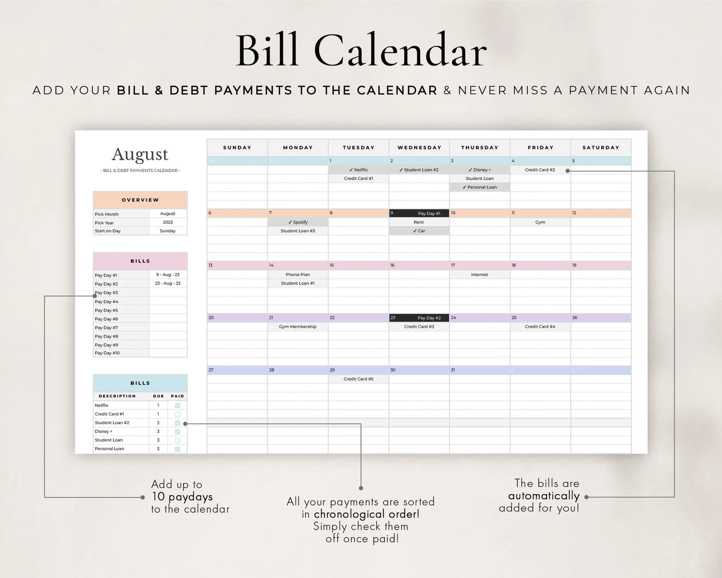 Monthly Budget Spreadsheet